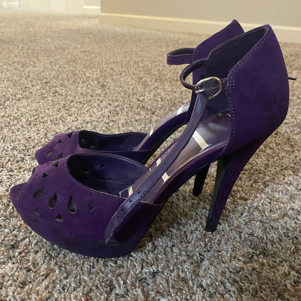 Purple platform heels